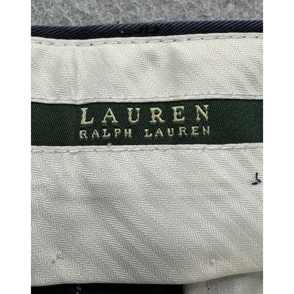 Lauren Ralph Lauren Pants Mens 36x34 Navy Blue Pleated 100% Cotton Chino - Picture 2 of 12
